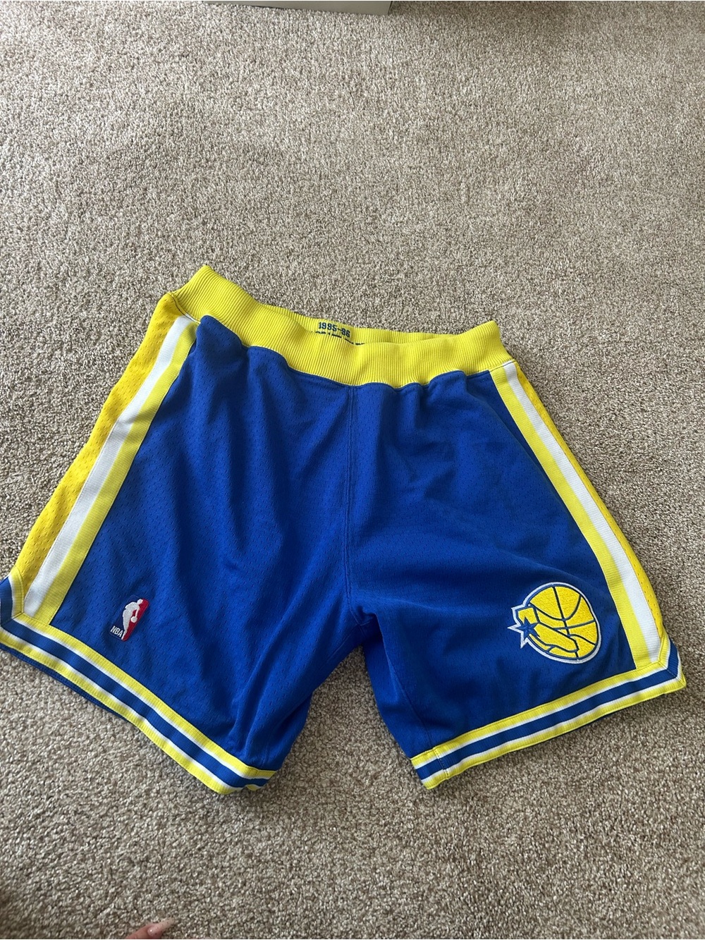 Mitchell & Ness Royal Blue and Yellow Basketball Shorts